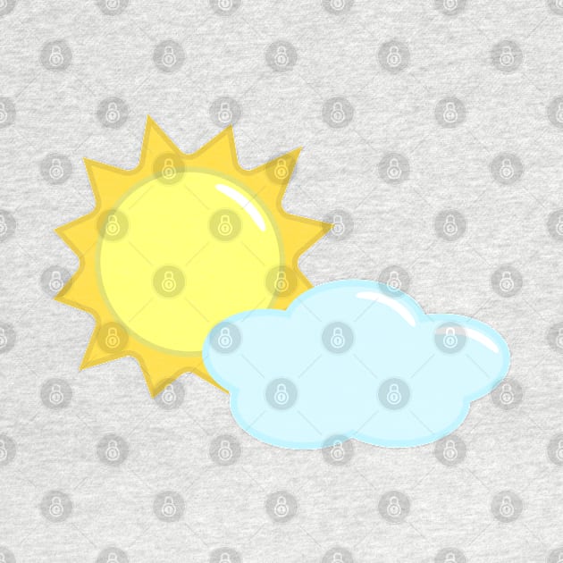 Cute Sun and Cloud Weather Icon by Kelly Gigi